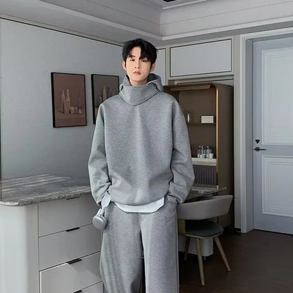 Solid Color Hoodies Men Women Japanese Loose Pullovers Sweatshirt Harajuku Detachable Neck Hoodie Autumn Spring Casual Overcoats Street King Limited