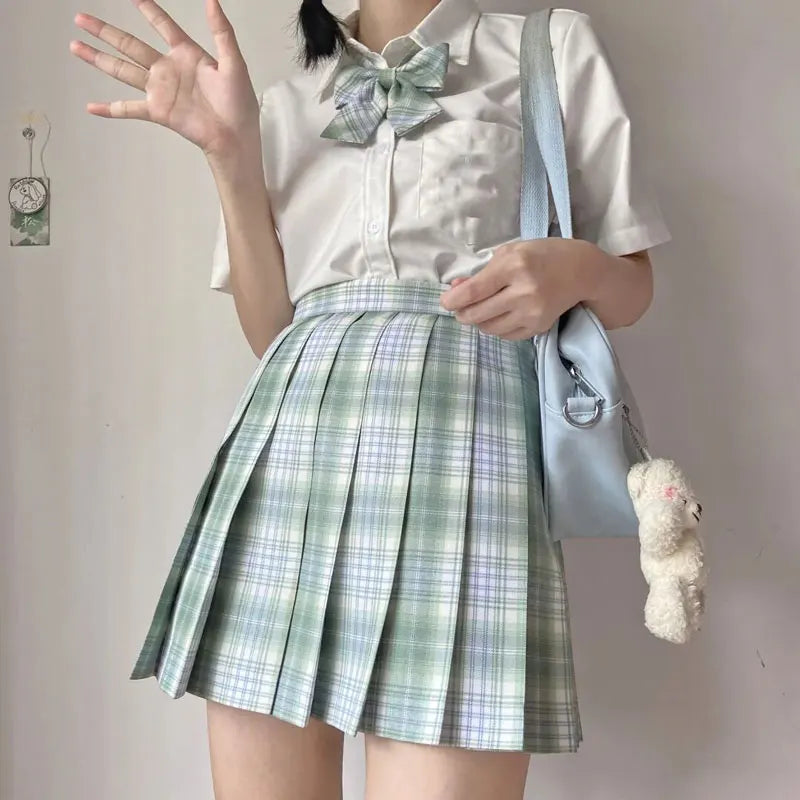Jk Uniforms Gyaru School Uniform for Girl Student Pleated Skirt Uniform Set Women Short Sleeve Bow Tie Seifuku Japanese Style Street King Limited