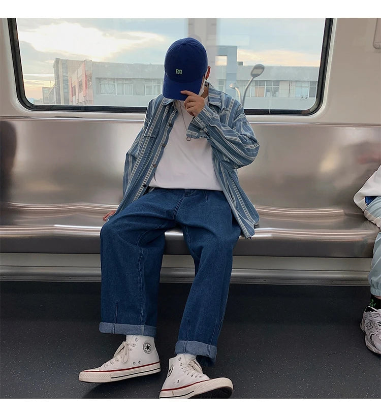 Men Wide Leg Jeans Loose Straight Baggy Denim Pant Men's Women's Streetwear Skateboard Pants Oversized Hip Hop Casual Trousers Street King Limited