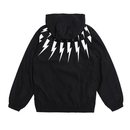 New luxury Men 2023 Classic Neil Thunderbolt Zipper Windbreak Windproof Parka Jackets With Hoody Outdoor Wear Thin #426 Street King Limited