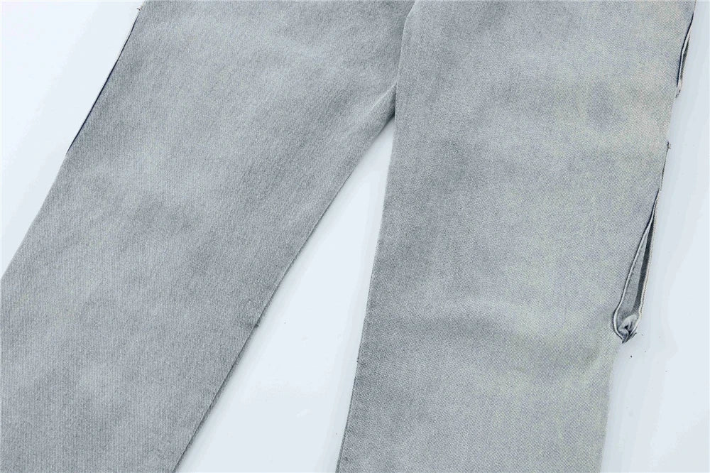 2024 multi pocket jeans vintage mens harajuku cargo denim pants retro hip hop straight loose jean pants unique cargo style 1024