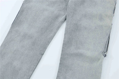 2024 multi pocket jeans vintage mens harajuku cargo denim pants retro hip hop straight loose jean pants unique cargo style 1024