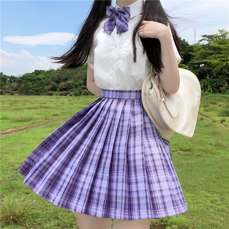 Jk Uniforms Gyaru School Uniform for Girl Student Pleated Skirt Uniform Set Women Short Sleeve Bow Tie Seifuku Japanese Style Street King Limited