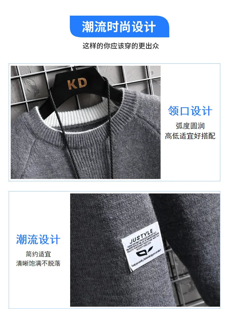 Brand Clothing Men Winter High Quality Knitted Sweaters/Male Slim Fit Solid Color Round Neck Pullover Man Casual Sweaters 3XL Street King Limited