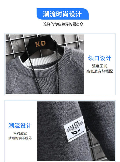 Brand Clothing Men Winter High Quality Knitted Sweaters/Male Slim Fit Solid Color Round Neck Pullover Man Casual Sweaters 3XL Street King Limited