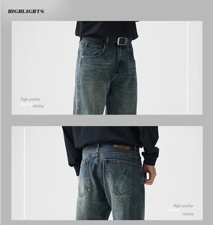 mens plus size retro fashion streetwear loose casual micro flared denim pants jeans cityboy jeans trousers 28 40 unique jeans style 2591