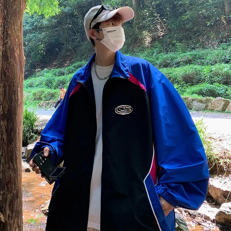 new sport charge jacket mens korean trend color blocking quick drying thin coats summer outdoor sunscreen casual windbreaker unique default style 1920