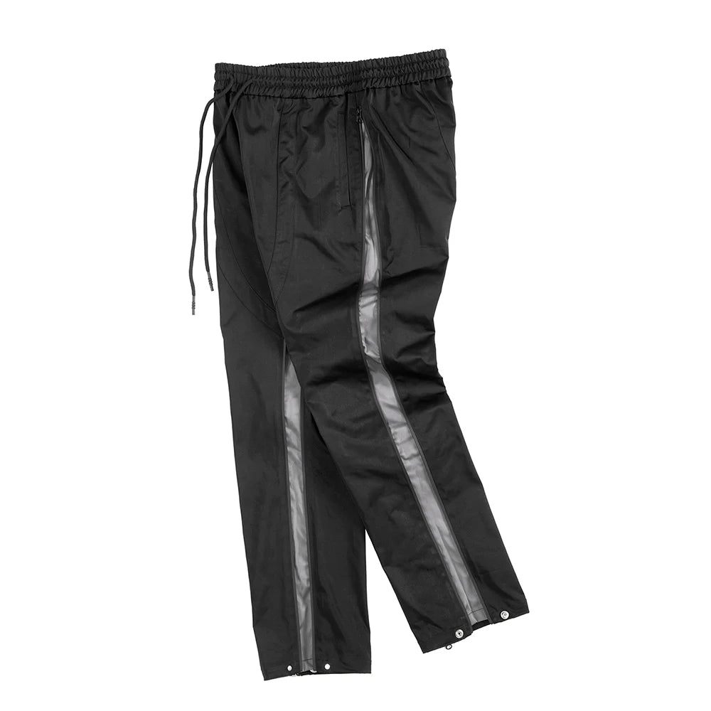 y2k functional double zipper nylon vibe casual track pants for men straight ropa hombre baggy cargos patchwork loose trousers multi-pocket cargos