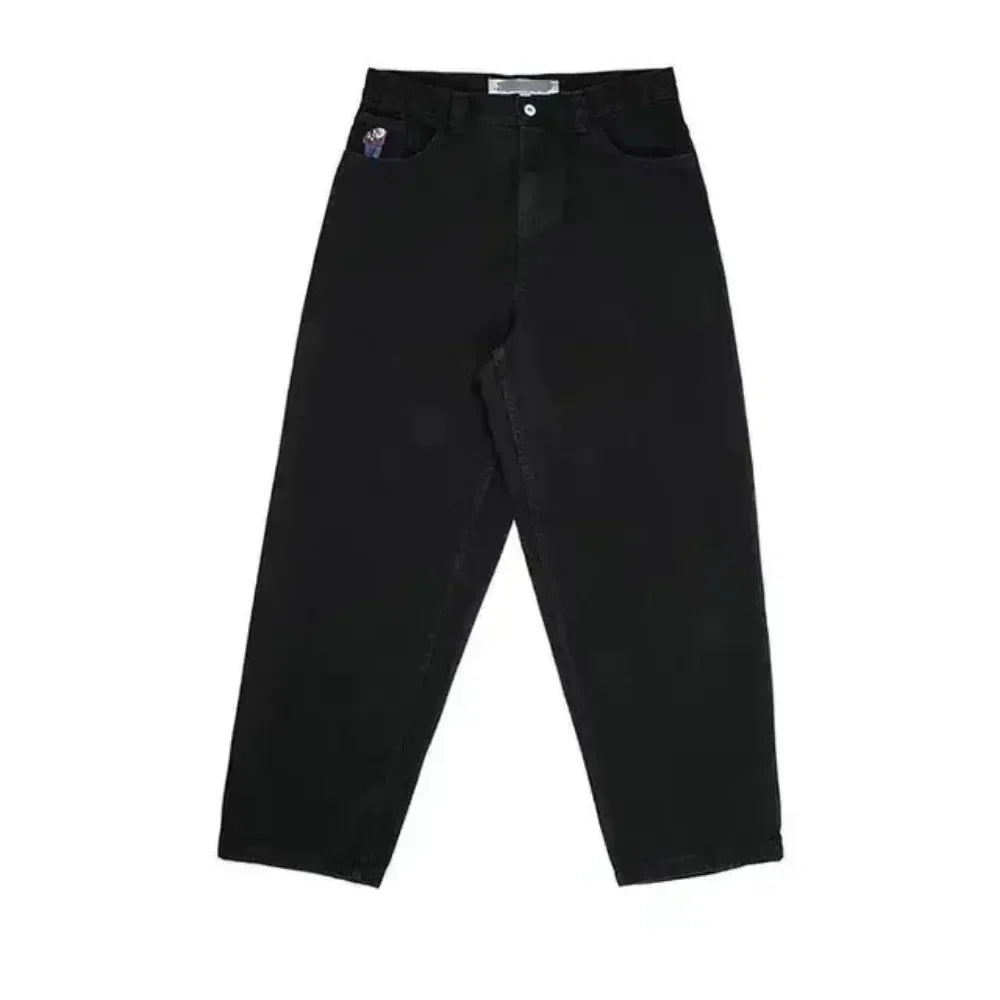hip hop streetwear big boy jeans y2k embroidery pattern retro blue baggy jeans pants men women fashion pants clothing unique jeans style 1368