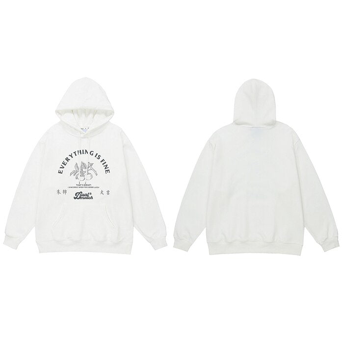 "Everything Is Fine" Unisex Men Women Streetwear Graphic Hoodie Daulet Apparel