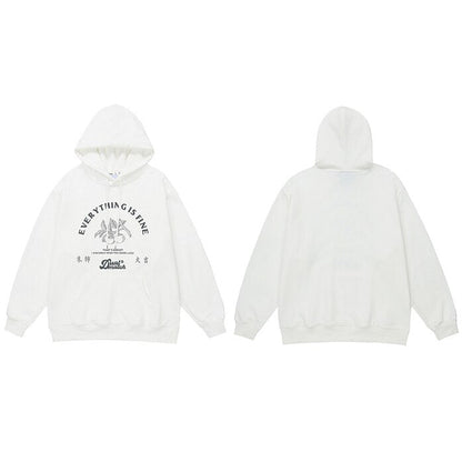 "Everything Is Fine" Unisex Men Women Streetwear Graphic Hoodie Daulet Apparel