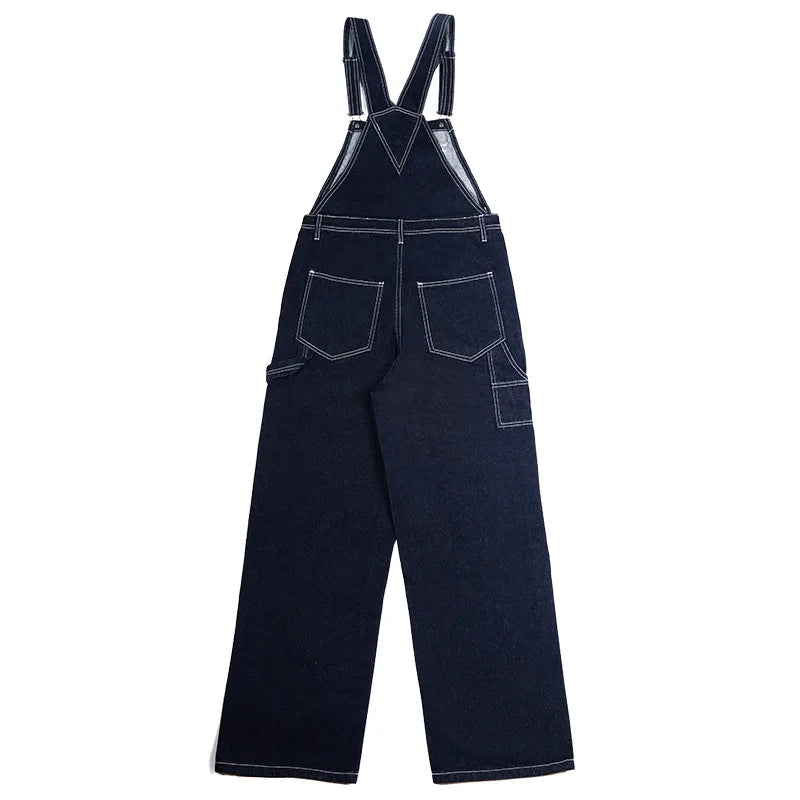 Retro Primary Denim Overalls Jeans For Men Amekaji Suspenders American Homme Original Vintage Style Jeans Street King Limited