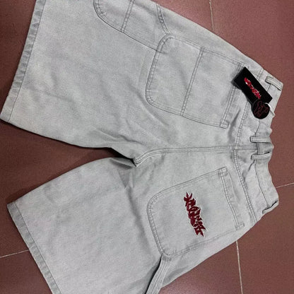 Shorts skateboarding trend mens and womens universal jeans cropped pants joggers skinny men hip hop  harajuku cargo pants Street King Limited