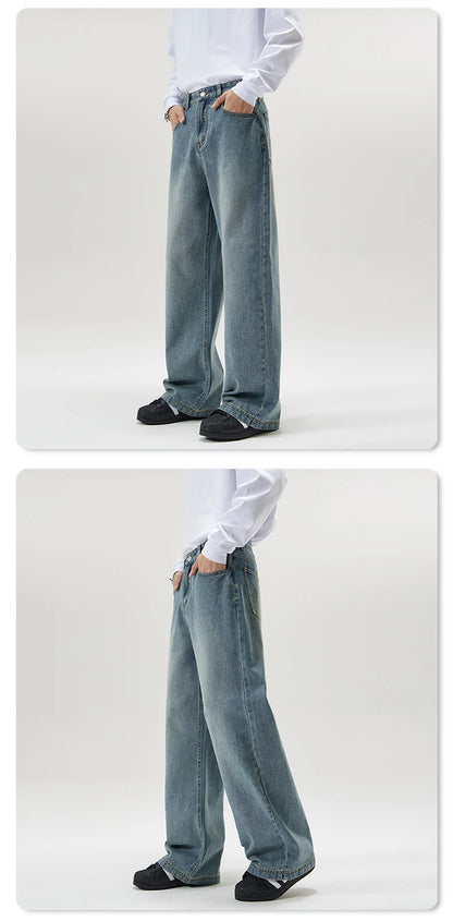 men wide leg straight streetwear fashion loose casual vintage denim baggy jeans pants women y2k jeans trousers unique jeans style 1750