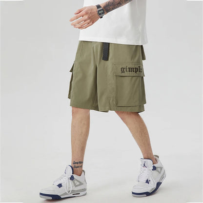 summer new american retro cargo shorts for men casual multi pocket baggy y2k shorts streetwear hip hop embroidery short cargo utility cargo pants