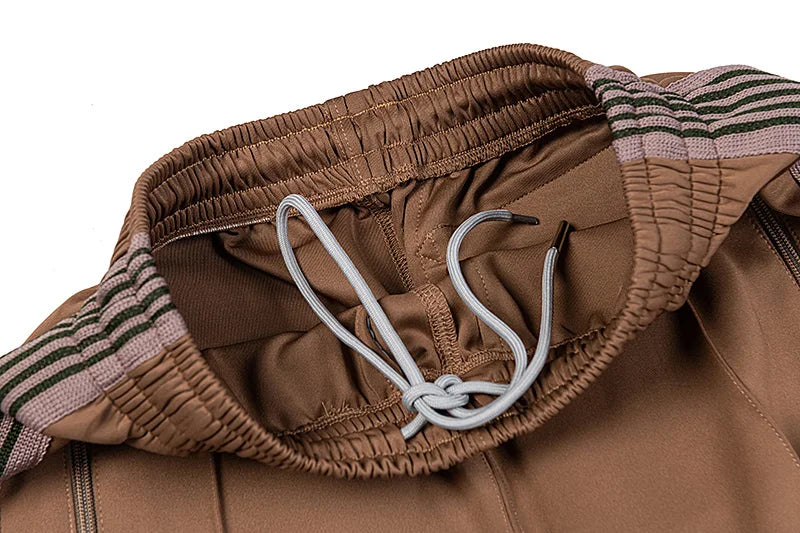 good quality brown motion casual pants men woman lovers trend side edge weaving embroidery drawstring loose trousers unique default style 4811