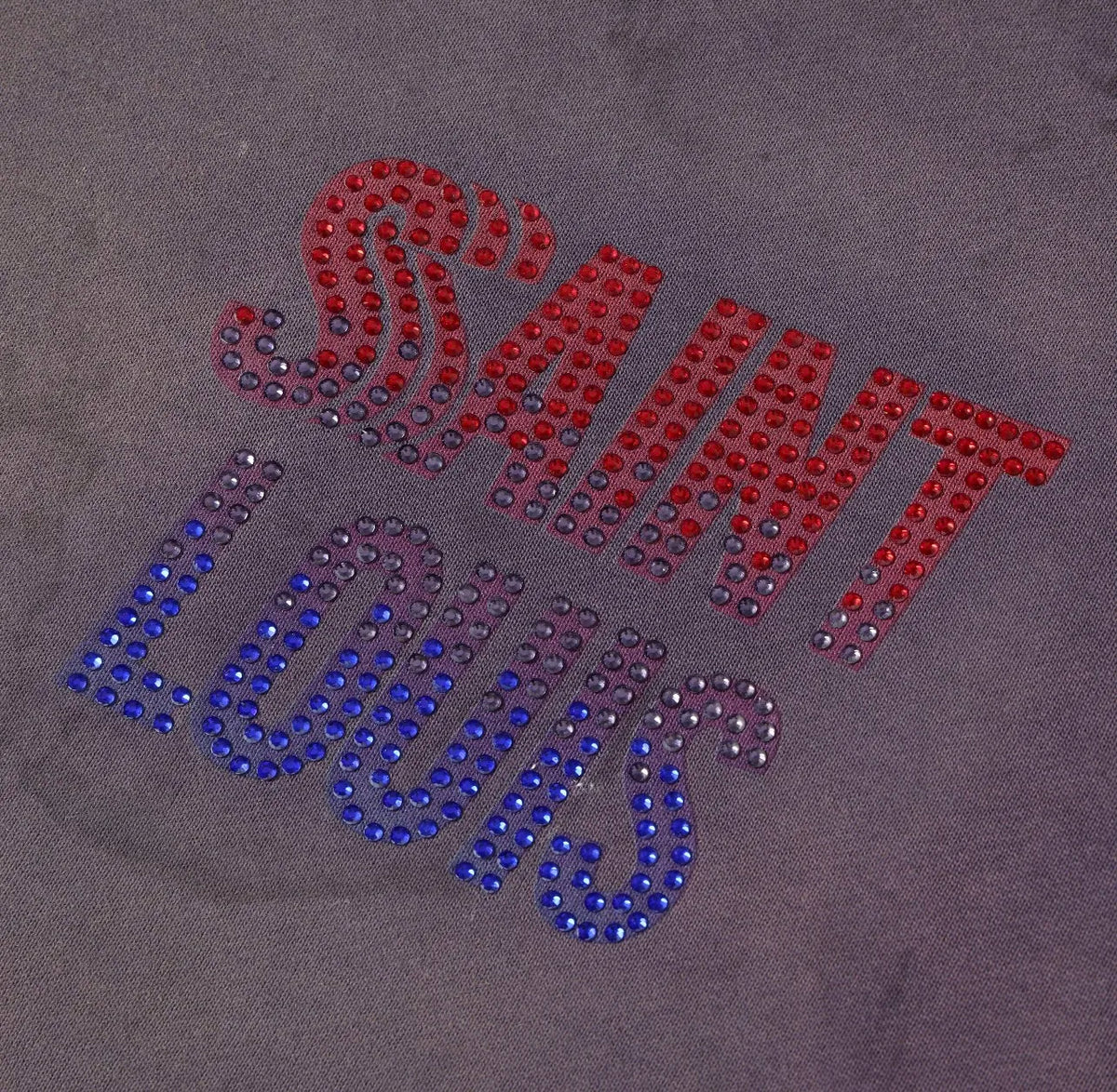 24 New SSAINT LOUIS Rhinestone Designs Gradient Purple Letter Print High-Street Hoodies Hooded Sweatshirt Street King Limited