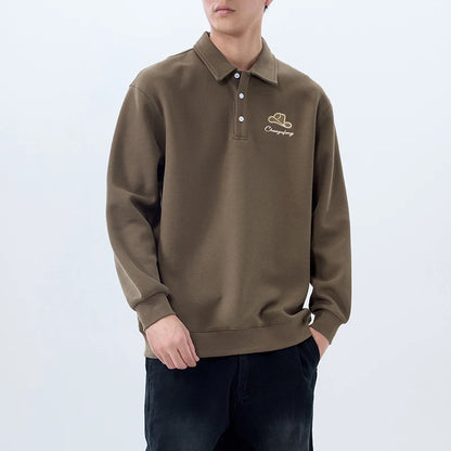 Men Embroidery Fashion Loose Casual Pullover Sweatshirt Spring Autumn Plus Size Hoodies Polo Shirt for Man Clothing Street King Limited