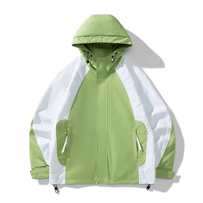 men loose fashion patchwork jacket zip up coats 2024 spring autumn outerwear multi coloured couple windbreaker outdoor coat menswear bottoms