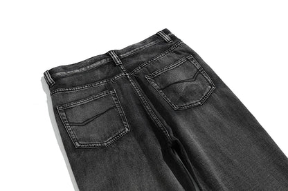 Harajuku Washed Vintage Straight Wide Leg Denim Pants Men and Women High Street Baggy Casual Flare Jeans Pants  Y2K Oversized Street King Limited