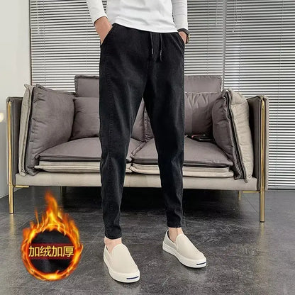 Fleece Men Trousers Korean Luxury Clothing Streetwear Slim Fit Cargo Pants Slim Fit Casual Work Wear Trousers Y2k 2024 Autumn Street King Limited