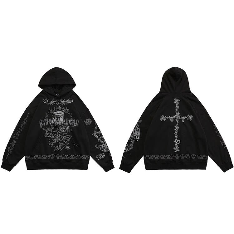 "Chain On Fire" Unisex Men Women Streetwear Graphic Hoodie Daulet Apparel