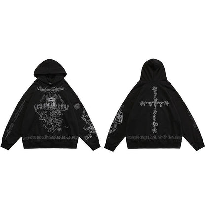 "Chain On Fire" Unisex Men Women Streetwear Graphic Hoodie Daulet Apparel