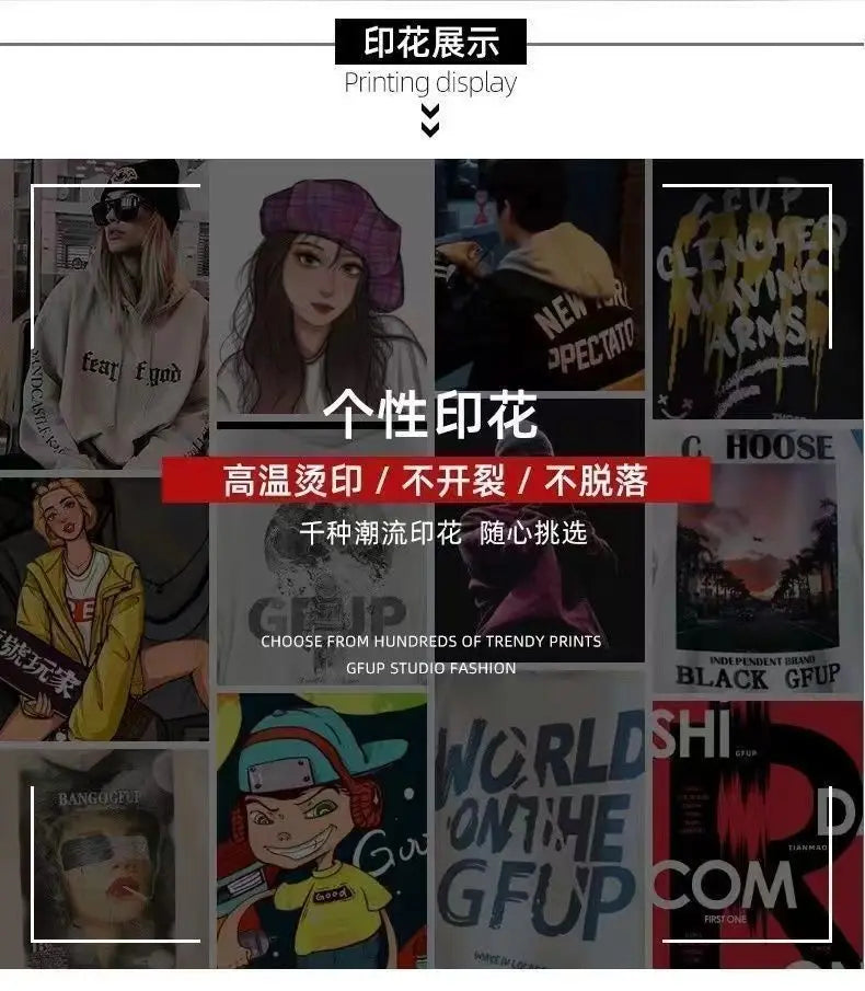 American retro high street trend chic Hong Kong style pure cotton short-sleeved T-shirt for men and women loose couple style Street King Limited