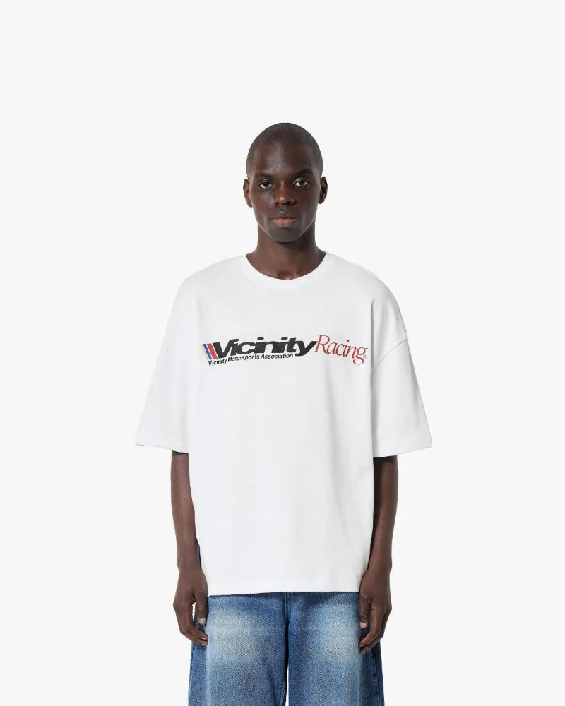 European and American New Racing Letter Printed Oversized Short-sleeved Tops Men Y2k Harajuku Retro Fashion Loose T-shirts Women Street King Limited
