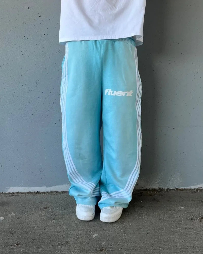 y2k american hip hop rock fashion letter striped nine point pants street fashion brand harajuku retro oversized couple trousers unique default style 3298