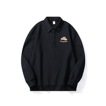 Men Embroidery Fashion Loose Casual Pullover Sweatshirt Spring Autumn Plus Size Hoodies Polo Shirt for Man Clothing Street King Limited