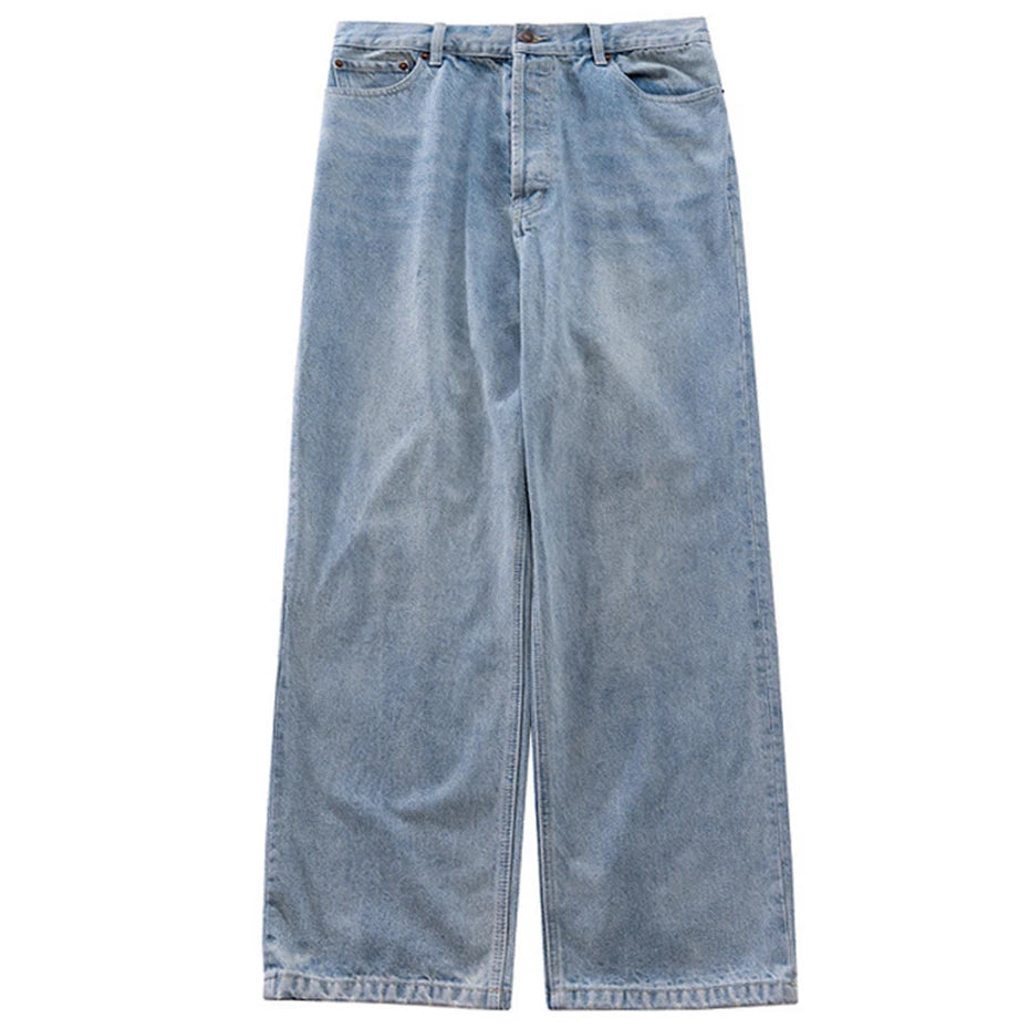 hi street blue jeans men loose wide leg denim pants vintage harajuku streetwear jeans trousers for male unique jeans style 5190