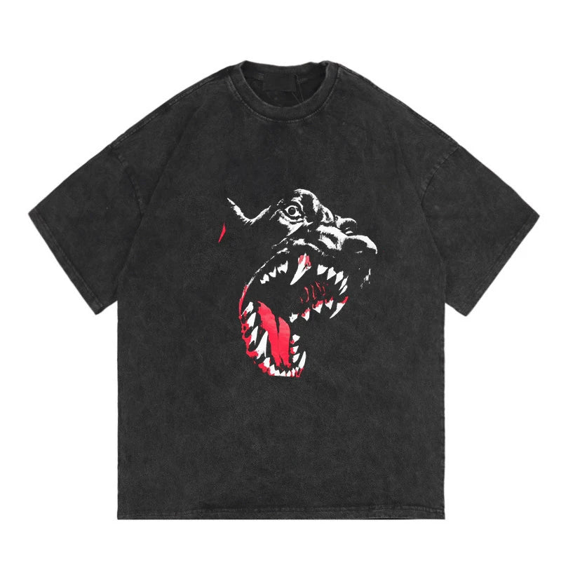 Rainbowtouches Summer T-shirts Oversized Men Fashion Acid Wash T-Shirt Loose Hip Hop High Street Style Unisex Quality Clothing Street King Limited