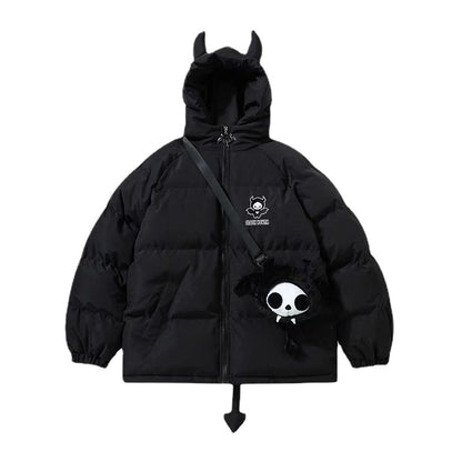 Winter loose devil thick cotton coat trend high street flight suit Japanese college style cotton jacket men or women winter tops Street King Limited