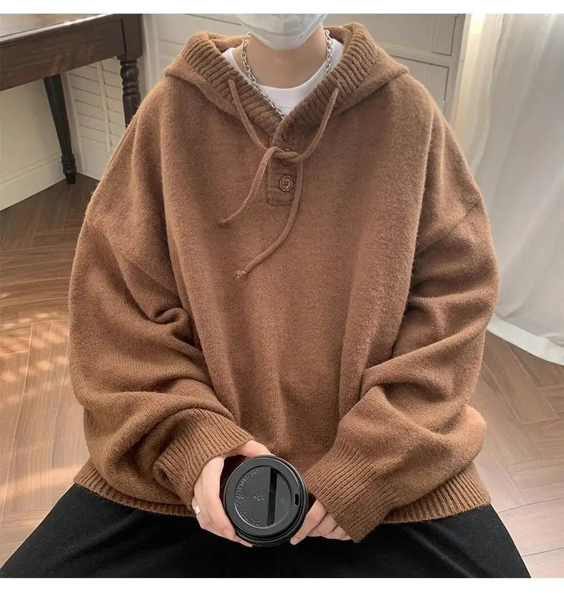 American style trend personalized trend lazy style for men and women hooded sweater loose and casual knit top for couples y2k Street King Limited