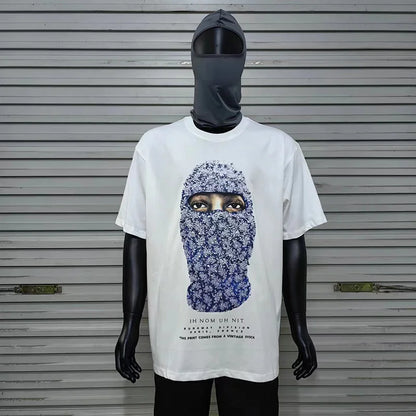 2024ss New IH NOM UH NIT T-shirt Masked Gold Necklace Printing Men Woman Good Quality Chaopai Top Tees Street King Limited