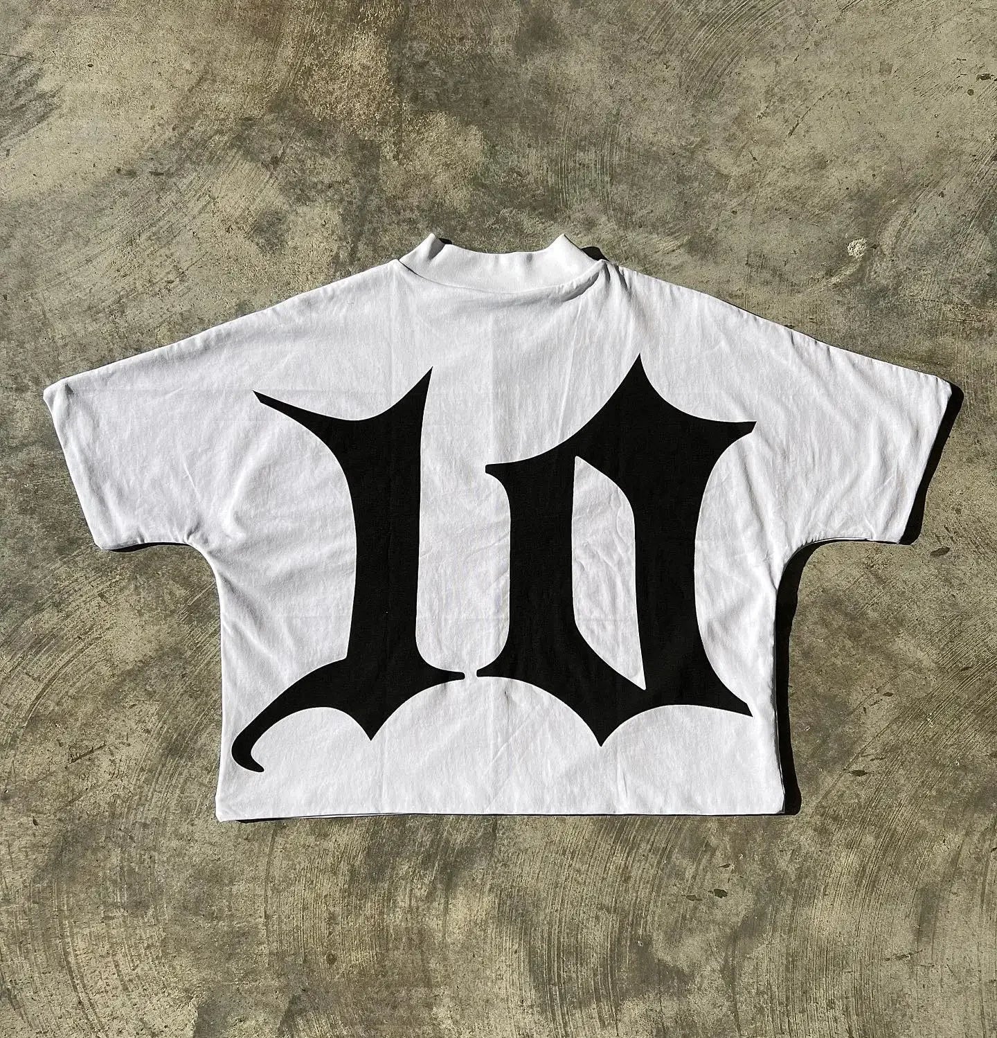 American fashion CD printed pattern oversized T-shirt women's Y2K casual loose and versatile pullover short sleeved shirt Street King Limited