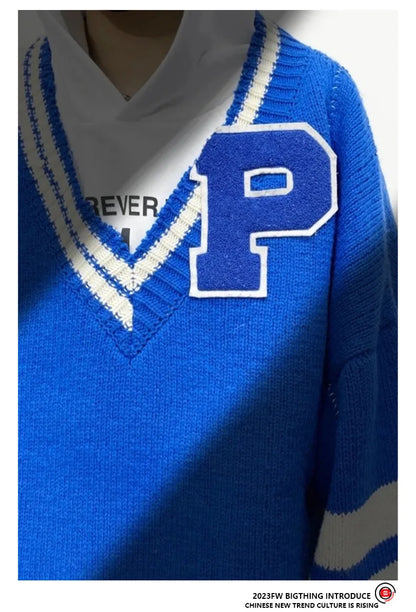 New 2023 Men Luxury Blue Raf P Flocking Stripe Gentleman Classic Cotton Knit Casual Sweaters Pullover Asian Size High Drake #576 Street King Limited
