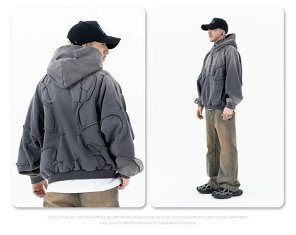 Stitching deconstructed gradient dyed heavy hoodie Street King Limited
