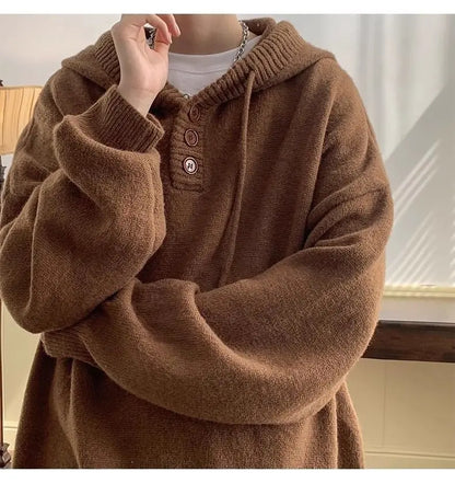 American style trend personalized trend lazy style for men and women hooded sweater loose and casual knit top for couples y2k Street King Limited