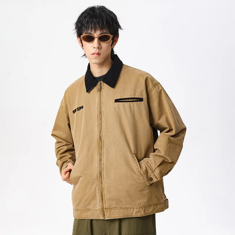 american vintage washed mountain outdoor high street detroit jacket men japan korea fashion loose casual cargo jacket coat utility cargo pants