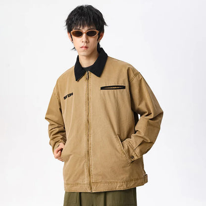 american vintage washed mountain outdoor high street detroit jacket men japan korea fashion loose casual cargo jacket coat utility cargo pants