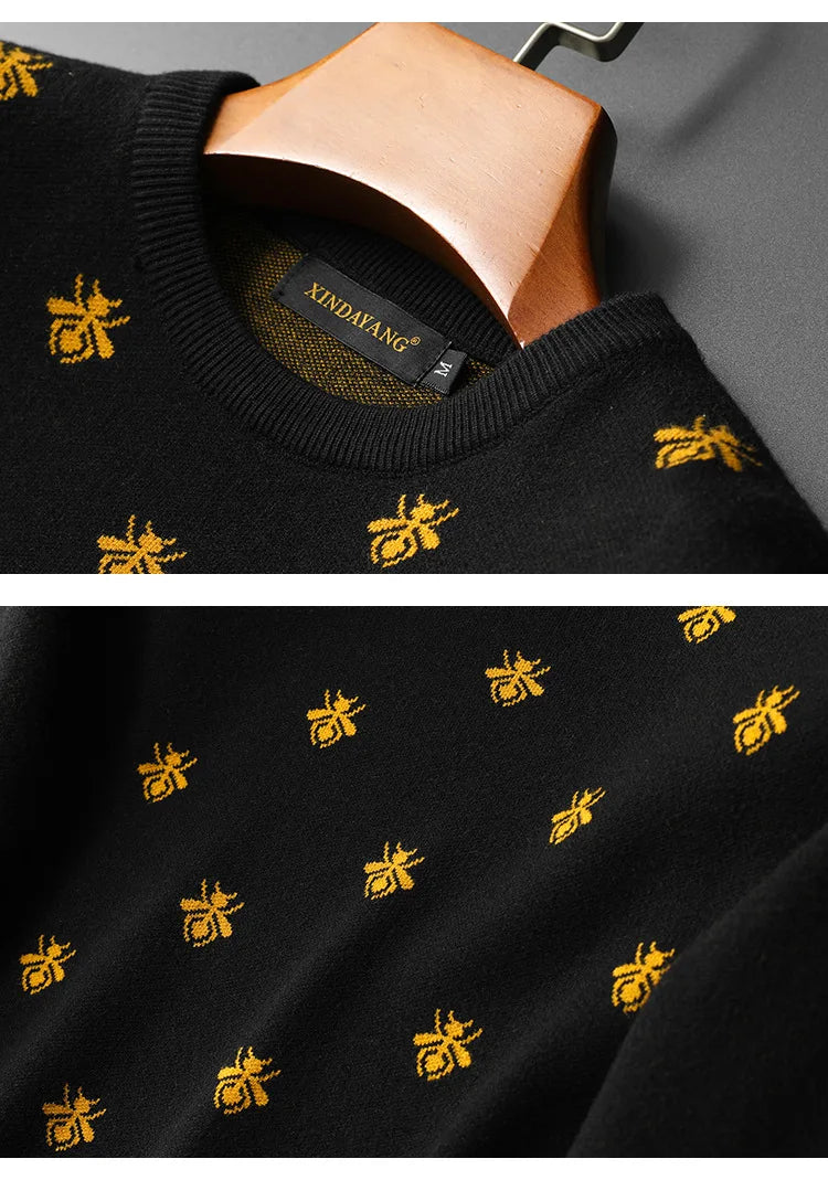 New 2022 men Luxury Winter gentleman embroidery Bees Knit Casual Sweaters pullover Asian Plug Size High quality Drake #E109 Street King Limited