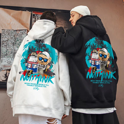 Funny Vacation Bear Graphic Printed Hoodies For Men Streetwear Hip Hop Clothing Fleece Hooded Sweatshirts Y2K Pullover Hoody Street King Limited