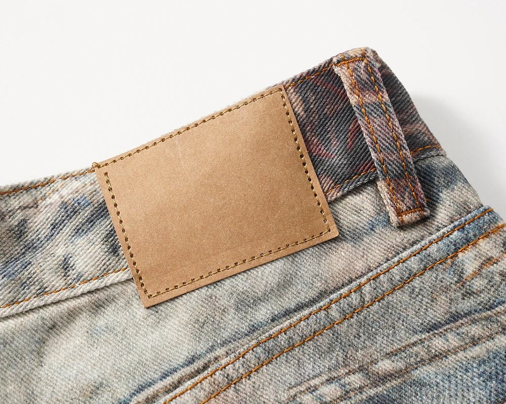 new autumn frayed patchwork baggy jeans pants for men and women straight ripped casual denim trousers oversized loose cargos unique cargo style 5438