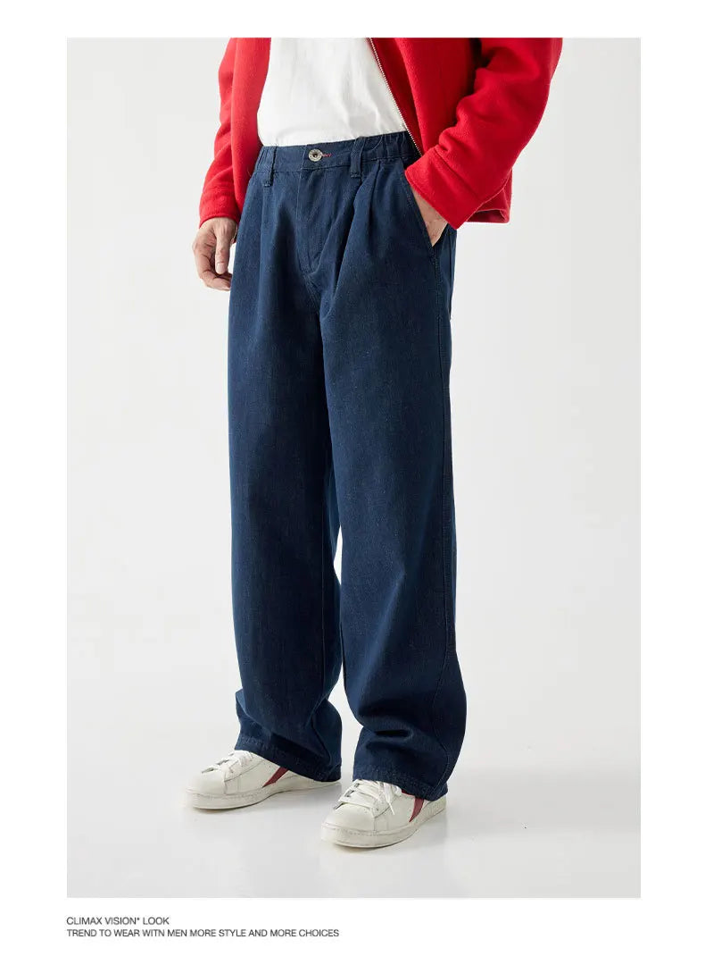 wide leg jeans men streetwear fashion loose casual plus size denim baggy jeans pants cityboy oversize cargo jeans trousers unique cargo style 1657