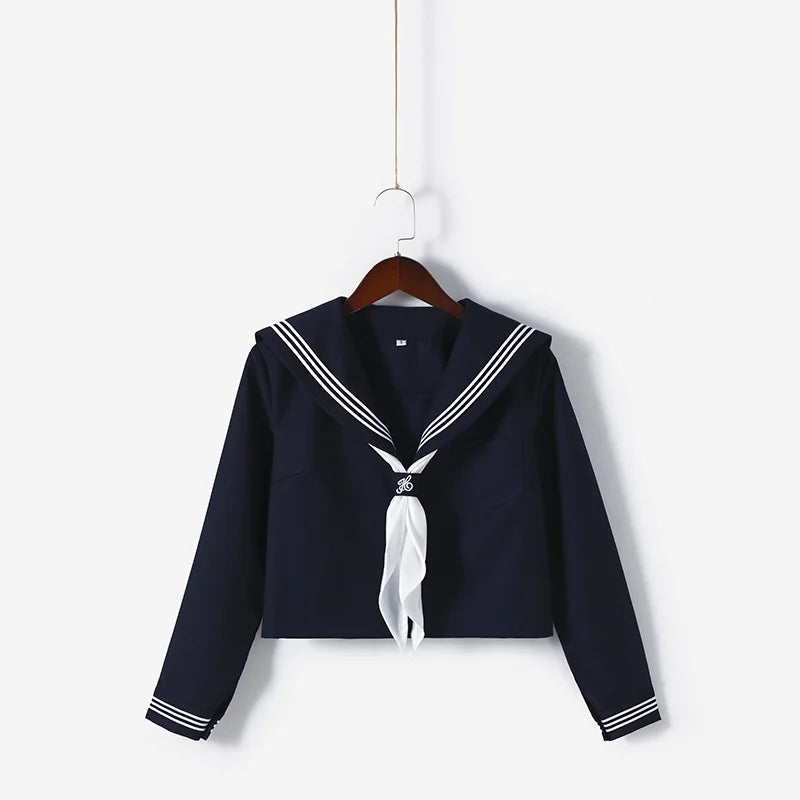 Navy Sailor Outfit Japanese Style School Uniform Skirt Girls JK Uniforms Student Sailor Dress Korean Student Seifuku COS Costume Street King Limited