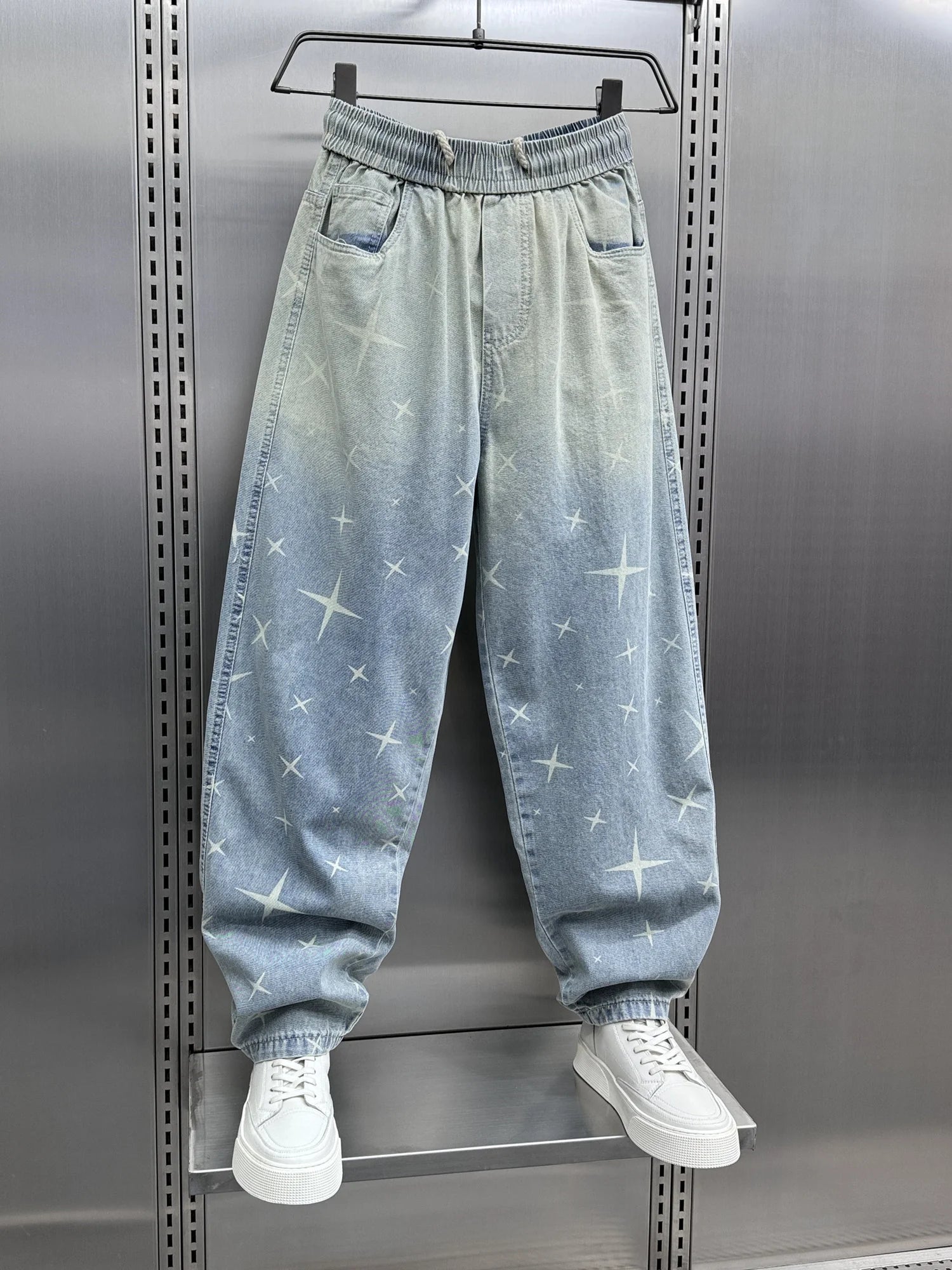 y2k Men Baggy Pants Drawstring Hip Hop  Baggy Harem Japanese korean Streetwear Harajuku Casual Hip Hop Jeans Men Trousers Street King Limited