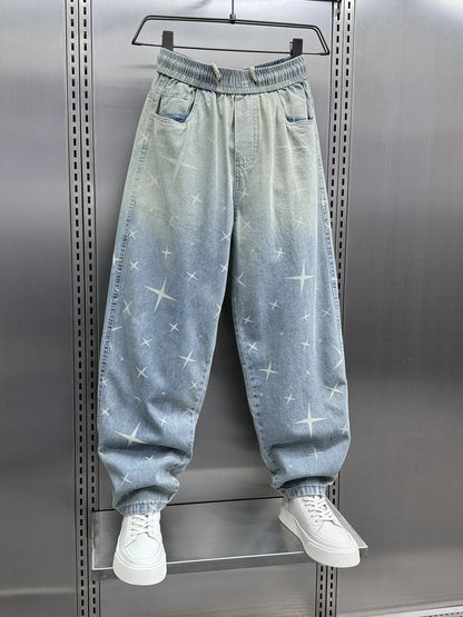y2k Men Baggy Pants Drawstring Hip Hop  Baggy Harem Japanese korean Streetwear Harajuku Casual Hip Hop Jeans Men Trousers Street King Limited