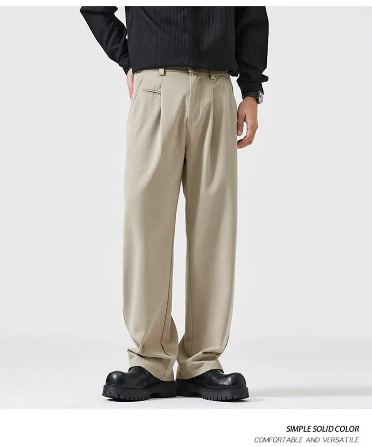 simple casual pants mens spring autumn loose fashion straight wide leg plus size pants cityboy streetwear trousers unique default style 2134